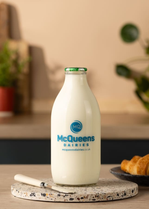 McQueens Dairies - Fresh Organic Semi-Skimmed Milk - 1 Pint Re-Usable Bottle 2 - mcqueensdairies.co.uk