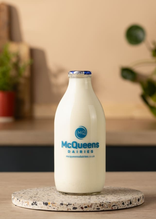 McQueens Dairies - Fresh Organic Whole Milk - 1 Pint Re-Usable Bottle - mcqueensdairies.co.uk